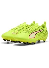 Fu&szlig;ballschuh Puma "ULTRA 6 PLAY FG/AG JR", Kinder, Gr. 38, gelb alert, Puma schwarz, glowing rot, lime squeeze, Synthetik, Schuhe Fu&szlig;ballschuh, mit Schn&uuml;rung, leichtes Obermaterial aus Synthetik