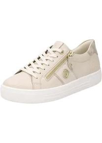 Plateausneaker Remonte, Damen, Gr. 45, beige (hellbeige), Leder, Schuhe Plateausneaker, Feizeitschuh, Halbschuh, Schn&uuml;rer, herausnehmbare Soft-Einlage