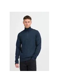 Troyer Blend "BHPullover", Herren, Gr. 3XL, blau (marineblaus), 78% Viskose, 22% Polyester, unifarben, regular fit, ohne Ausschnitt, eng, Pullover Troyer, Stilvoller Troyer mit Rei&szlig;verschluss