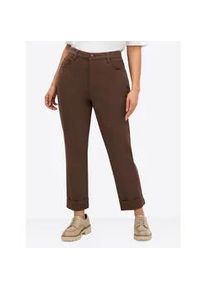 5-Pocket-Jeans sheego, Damen, Gr. 50, Normalgr&ouml;&szlig;en, schoko, 98% Baumwolle, 2% Elasthan, unifarben, lang, Jeans 5-Pocket-Jeans