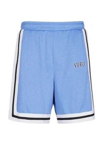 Shorts Fubu "Fubu Herren FM242-006-1 Fubu College Mesh Shorts", Herren, Gr. M, US-Gr&ouml;&szlig;en, light blau, wei&szlig;, 100% Polyester, normal, Hosen Shorts