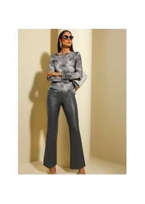 CR&Eacute;ATION L Langarmshirt CREATION L "Mesh-Shirt", Damen, Gr. 40, hellgrau, bedruckt, 96% Polyester, 4% Elasthan, bedruckt, gebl&uuml;mt, gemustert, mehrfarbig, Rundhals, Shirts Langarmshirt