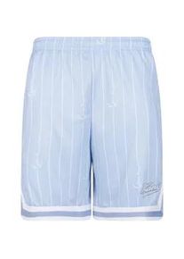 Shorts Karl Kani "Karl Kani Herren", Herren, Gr. S, US-Gr&ouml;&szlig;en, light blau, wei&szlig;, 100% Polyester, gestreift, loose fit, Hosen Shorts