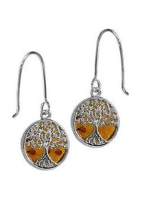 Paar Ohrh&auml;nger OSTSEE-SCHMUCK "OSTSEE-SCHMUCK Ohrh&auml;nger Lebensbaum 21 mm", wei&szlig;, Ohrringe, Damen, 45 x 21mm, Silber 925 (Sterlingsilber)