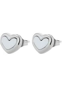 Adelia&acute;s Paar Ohrh&auml;nger ADELIA ́S "Damen Ohrringe &ndash; Ohrstecker Herz aus Edelstahl mit Perlmutt", Damen, Gr. Damen, Edelstahl, silber, Ohrringe, Sch&ouml;ne Geschenkidee zum einen besonderen Tag