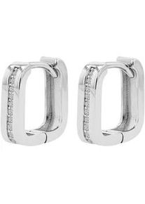 Adelia&acute;s Klappcreolen ADELIA ́S "Damen Ohrringe &ndash; Klappcreole aus 925 Silber mit Zirkonia", Damen, Gr. Damen, Silber 925 (Sterlingsilber), silber, Ohrringe Klappcreolen, Ein stilvolles Geschenk f&uuml;r besondere Momente