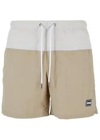 Badeshorts Urban Classics "Urban Classics Herren Block Swim Shorts", Herren, Gr. XL, US-Gr&ouml;&szlig;en, unionbeige, softseagrass, 100% Polyamid, Badehosen Badeshorts