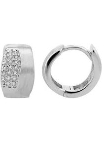 Adelia&acute;s Klappcreolen ADELIA ́S "Damen Ohrringe &ndash; Klappcreole aus 925 Silber mit Zirkonia", Damen, Gr. Damen, Silber 925 (Sterlingsilber), silber, Ohrringe Klappcreolen, Ideal zum Verschenken &ndash; schlicht und stilvoll