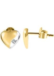 Adelia&acute;s Paar Ohrh&auml;nger ADELIA ́S "Damen Ohrringe &ndash; Ohrstecker aus 375 Gold mit Zirkonia", Damen, Gr. Damen, wei&szlig;, Ohrringe, Ideal zum Verschenken &ndash; schlicht und stilvoll