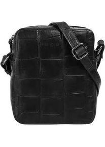 Abendtasche Bugatti "NEVIO", Damen, Gr. B/H/T: 17cm x 19cm x 5cm onesize, schwarz, Leder, leicht gl&auml;nzend, unifarben, Taschen Abendtasche, echt Leder