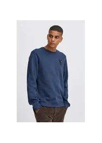 Rundhalspullover Blend "BHSweatshirt", Herren, Gr. L, blau (marineblaus), Sweatware, 100% Baumwolle, bedruckt, Basic, regular fit normal, Rundhals, eingesetzt, Pullover Rundhalspullover, Klassischer Sweatpullover mit Rundhalsausschnitt