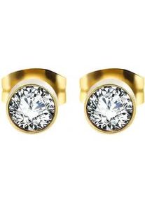 Adelia&acute;s Paar Ohrh&auml;nger ADELIA ́S "Damen Ohrringe &ndash; Ohrstecker aus Edelstahl mit Zirkonia", Damen, Gr. Damen, Edelstahl, gold, Ohrringe, Ideal als Geschenk f&uuml;r besondere Anl&auml;sse