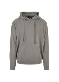 Rundhalspullover Urban Classics "Urban Classics Herren Overdyed Hoody", Herren, Gr. S, asphalt, 100% Baumwolle, unifarben, loose fit, ohne Ausschnitt, Pullover Rundhalspullover