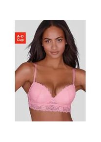 Push-up-BH Vivance "Julia", Damen, Gr. 75, Cup C, hellpink, Spitze, Obermaterial: 60% Polyamid, 35% Polyester, 5% Elasthan, BHs Push-up-BH, aus Jacquardspitze in leichter Longform, sexy Dessous