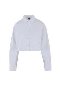 Klassische Bluse Urban Classics "Urban Classics Damen Ladies Cropped Oversized Blouse", Damen, Gr. XL, wei&szlig;, 69% Baumwolle, 29% Polyester, 2% Elasthan, Blusen