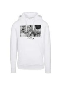 Mister Tee Kapuzenpullover MISTERTEE "MisterTee Herren Pray 2.0 Hoody", Herren, Gr. XS, wei&szlig;, 65% Baumwolle, 35% Polyester, unifarben, normal, ohne Ausschnitt, Pullover Kapuzenpullover