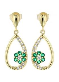 Adelia&acute;s Paar Ohrh&auml;nger ADELIA ́S "Damen Ohrringe &ndash; Ohrh&auml;nger aus 925 Silber mit Zirkonia", Damen, Gr. Damen, Silber 925 (Sterlingsilber), gold, Ohrringe, Perfekt als Geschenk f&uuml;r besondere Menschen