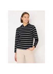 Kapuzenshirt Cecil, Damen, Gr. XXL (46), schwarz, Stoff, 80% Viskose, 16% Polyester, 4% Elasthan, gestreift, comfort fit normal, ohne Ausschnitt, abgesteppt, Shirts Kapuzenshirt, aus softem Materialmix