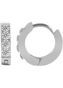 Adelia&acute;s Klappcreolen ADELIA ́S "Damen Ohrringe &ndash; Klappcreole aus Edelstahl mit Strass Steinchen", Damen, Gr. Damen, Edelstahl, silber, Ohrringe Klappcreolen, Perfekt zum Verschenken an besondere Menschen