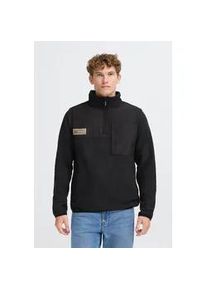 Cardigan Blend "BHMasi", Herren, Gr. L, schwarz, Fleece, 100% Polyester, colorblocking, normal normal, hoch geschlossener Ausschnitt, elastischer Bund, Strickjacken, Modische Troyer-Fleecepullover mit Rei&szlig;verschluss