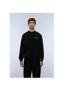 Sweatshirt Napapijri "B-SMALL BOX C BLACK BEAUTY", Herren, Gr. XL, schwarz beauty, Sweatware, Obermaterial: 100% Baumwolle, Rundhals, B&uuml;ndchen, Sweatshirts Sweatshirt, Rundhals, regular fit