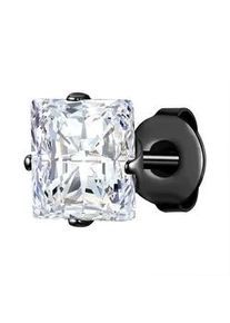 Paar Ohrstecker True Rebels "TR316", schwarz (schwarz, wei&szlig;), Ohrringe, Herren, 8,9,mit Zirkonia, Edelstahl, mit Zirkonia