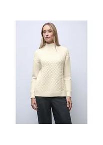 Rollkragenpullover Street One, Damen, Gr. 38, soft beige, Web, 34% Baumwolle, 34% Polyacryl, 29% Polyester, 3% Elasthan, unifarben, normal normal, hoch geschlossener Ausschnitt, Rippb&uuml;ndchen, Pullover Rollkragenpullover, Grobstrick
