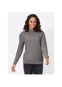 Strickpullover Casual Looks "Langarm-Pullover", Damen, Gr. 46, grau, 50% Baumwolle, 50% Polyacryl, unifarben, Pullover Strickpullover