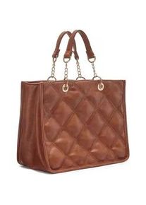 Handtasche Vivance "Henkeltasche", Damen, Gr. B/H/T: 32cm x 25cm x 11cm, camelfarben, Lederimitat, unifarben, Taschen Handtasche, mit Steppung, Schultertasche, Minibag VEGAN