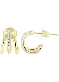 Adelia&acute;s Paar Creolen ADELIA ́S "Damen Ohrringe &ndash; Creole aus 925 Silber mit Zirkonia", Damen, Gr. Damen, Silber 925 (Sterlingsilber), gold, Ohrringe, Perfekt als Geschenk f&uuml;r besondere Menschen