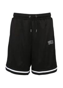 Shorts Fubu "Fubu Herren Caterpillar Caution Shorts", Herren, Gr. XL, US-Gr&ouml;&szlig;en, schwarz, wei&szlig;, 100% Polyester, loose fit, Hosen Shorts