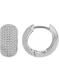 Adelia&acute;s Klappcreolen ADELIA ́S "Damen Ohrringe &ndash; Klappcreole aus 925 Silber mit Zirkonia", Damen, Gr. Damen, Silber 925 (Sterlingsilber), silber, Ohrringe Klappcreolen, Perfekt als Geschenk zum Weihnachten