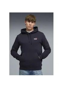 Kapuzensweatshirt Puma "ESS 2 COLOR SMALL NO. 1 LOGO HOODIE FL", Herren, Gr. XL, new navy, rot, Fleece, Obermaterial: 66% Baumwolle, 34% Polyester, unifarben, regular fit normal, angesetztes B&uuml;ndchen, Sweatshirts, mit verstellbarer Kapuze, mit K&auml;ngurutasche