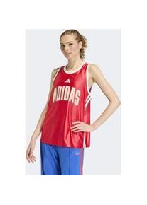 Tanktop Adidas SPORTSWEAR "W STA SEAS TANK", Damen, Gr. S, pure ruby, sanftes wei&szlig;, crystal linen, Obermaterial: 100% Polyester, Rundhals, Tops Tanktop