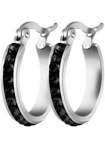 Adelia&acute;s Paar Creolen ADELIA ́S "Damen Ohrringe &ndash; Creole aus Edelstahl mit Strass Steinchen", Damen, Gr. Damen, Edelstahl, silber, Ohrringe, Ideal als Geschenk &ndash; dezent und elegant