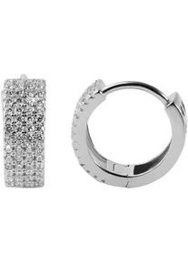 Adelia&acute;s Klappcreolen ADELIA ́S "Damen Ohrringe &ndash; Klappcreole Herz aus 925 Silber mit Zirkonia", Damen, Gr. Damen, Silber 925 (Sterlingsilber), silber, Ohrringe Klappcreolen, Ein kleines Geschenk mit gro&szlig;er Wirkung