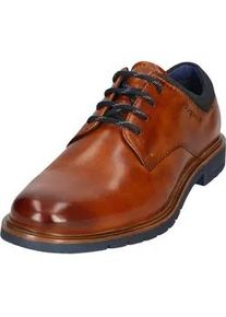 Schn&uuml;rschuh Bugatti, Herren, Gr. 41, cognac, Leder, Textil, Schuhe Schn&uuml;rschuh, Halbschuh, Business-Schn&uuml;rer, Anzugschuh mit softem Schaftrand