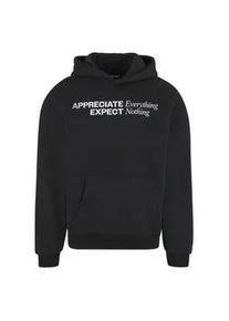 Kapuzenpullover "Upscale by Mister Tee Appreciate & Respect Fluffy Hoody", Herren, Gr. L, schwarz, 70% Baumwolle, 30% Polyester, UPSCALE BY Mister Tee, mehrfarbig, loose fit, ohne Ausschnitt, Pullover Kapuzenpullover