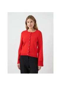 Strickjacke Y.A.S "YASELENA LS KNIT CARDIGAN S. NOOS", Damen, Gr. S, fiery rot, Strick, Obermaterial: 75% Viskose, 25% Nylon, unifarben, regular fit normal, Rundhals, Strickjacken Strickjacke