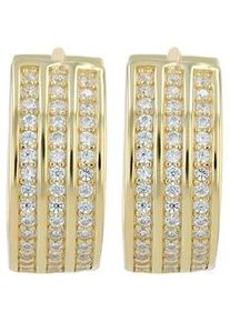 Adelia&acute;s Paar Creolen ADELIA ́S "Damen Ohrringe &ndash; Creole aus 925 Silber mit Zirkonia", Damen, Gr. Damen, Silber 925 (Sterlingsilber), gold, Ohrringe, Zum Verschenken &ndash; ideal zum Jubil&auml;um