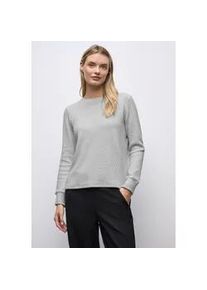 Langarmshirt Street One, Damen, Gr. 36, pelican grau meliert, Stoff, 50% Polyester, 47% Viskose, 3% Elasthan, unifarben, normal normal, Rundhals, elastischer Bund, Shirts Langarmshirt, soft und weich