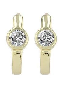 Adelia&acute;s Klappcreolen ADELIA ́S "Damen Ohrringe &ndash; Klappcreole aus 925 Silber mit Zirkonia", Damen, Gr. Damen, Silber 925 (Sterlingsilber), gold, Ohrringe Klappcreolen, Ein kleines Geschenk mit gro&szlig;er Wirkung