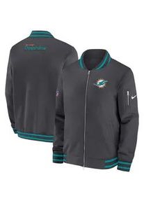 Bomberjacke Nike "Nike Jacke Miami Dolphins Nike Coach Bomber", Kinder, Gr. XXL, grau, 100% Polyester, Jacken Bomberjacke