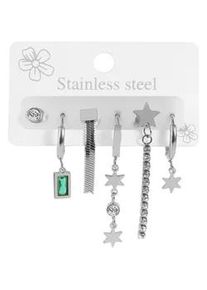 Adelia&acute;s Paar Ohrh&auml;nger ADELIA ́S "Damen Ohrringe &ndash; Ohrstecker aus Edelstahl", Damen, Gr. Damen, Edelstahl, silber, Ohrringe, Zum Verschenken &ndash; passend f&uuml;r viele Anl&auml;sse