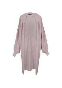 Cardigan CLOUD 5IVE "CLOUD 5IVE Cloud 5ive Longform Knit Cardigan with 2-Pockets", Damen, Gr. M, rose, 100% Polyacryl, unifarben, normal, Rundhals, Strickjacken