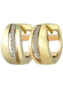 Adelia&acute;s Klappcreolen ADELIA ́S "Damen Ohrringe &ndash; Klappcreole aus 925 Silber mit Zirkonia", Damen, Gr. Damen, Silber 925 (Sterlingsilber), gold, Ohrringe Klappcreolen, Perfekt zum Verschenken an besondere Menschen