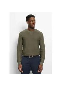 Strickpullover OLYMP "OLYMP Casual Strick", Herren, Gr. M, oliv, 100% Baumwolle, Pullover Strickpullover