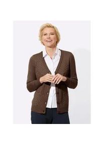 Classic Dog Strickjacke CLASSIC, Damen, Gr. 50, braun (schoko), 100% Polyacryl, unifarben, Strickjacken Strickjacke