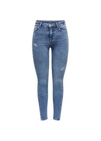 Skinny-fit-Jeans Only "ONLPOWER MID WASIST PUSH UP AZ", Damen, Gr. M, L&auml;nge 32, light blau denim, Denim/Jeans, Obermaterial: 92% Baumwolle, 6% Polyester, 2% Elasthan, Destroyed-Effekte, unifarben, skinny fit normal, Jeans, mit Destroyed-Details