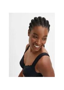 Minimizer-BH bonprix "Minimizer-BH mit gepolsterten Tr&auml;gern", Damen, Gr. 95, Cup E, schwarz (schwarz, blaupetrol gestreift), Obermaterial: 80% Polyamid, 20% Elasthan. Futter: 80% Polyamid, 20% Elasthan. Spitze: 88% Polyamid, 12% Elasthan, BHs Minimizer-BH, elastisches Material, gepolsterte Tr&auml;ger, mit Spitze, zweifarbig